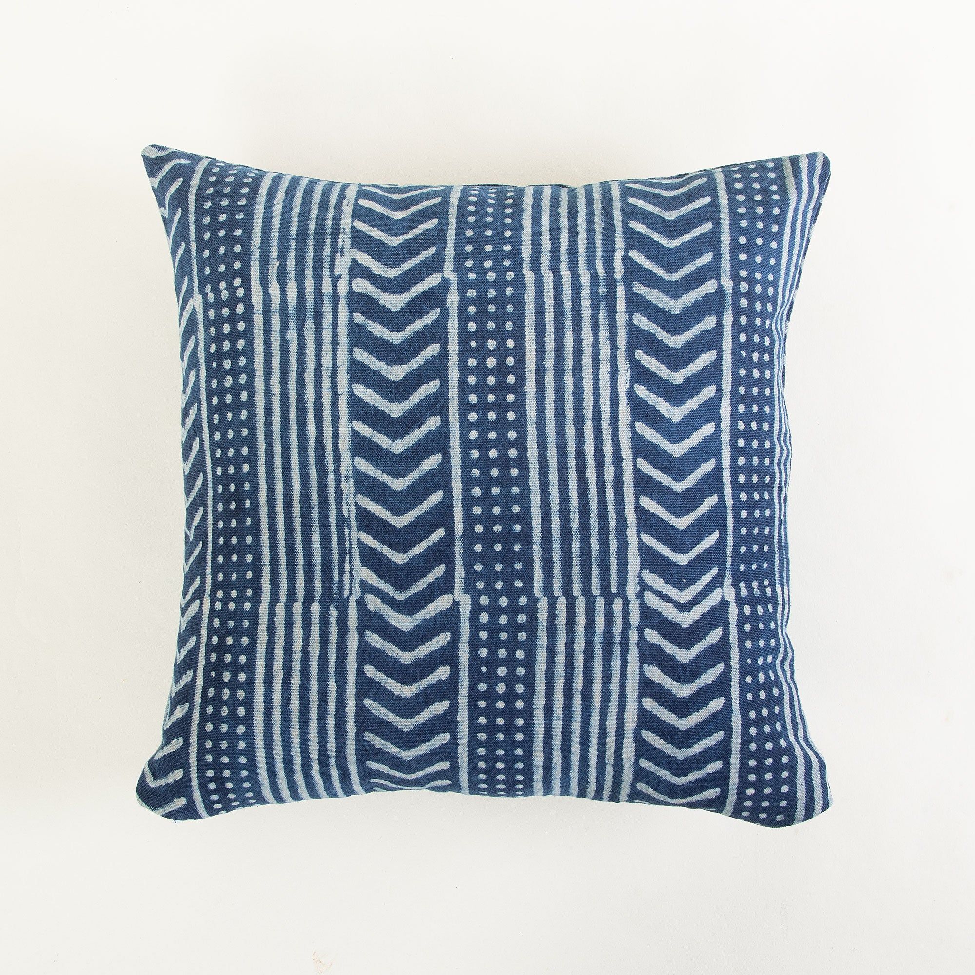 Hand Block Print Organic Cotton Indigo Canvas Cushion Cover